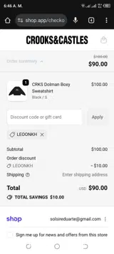 LEOONKH coupon verification screenshot