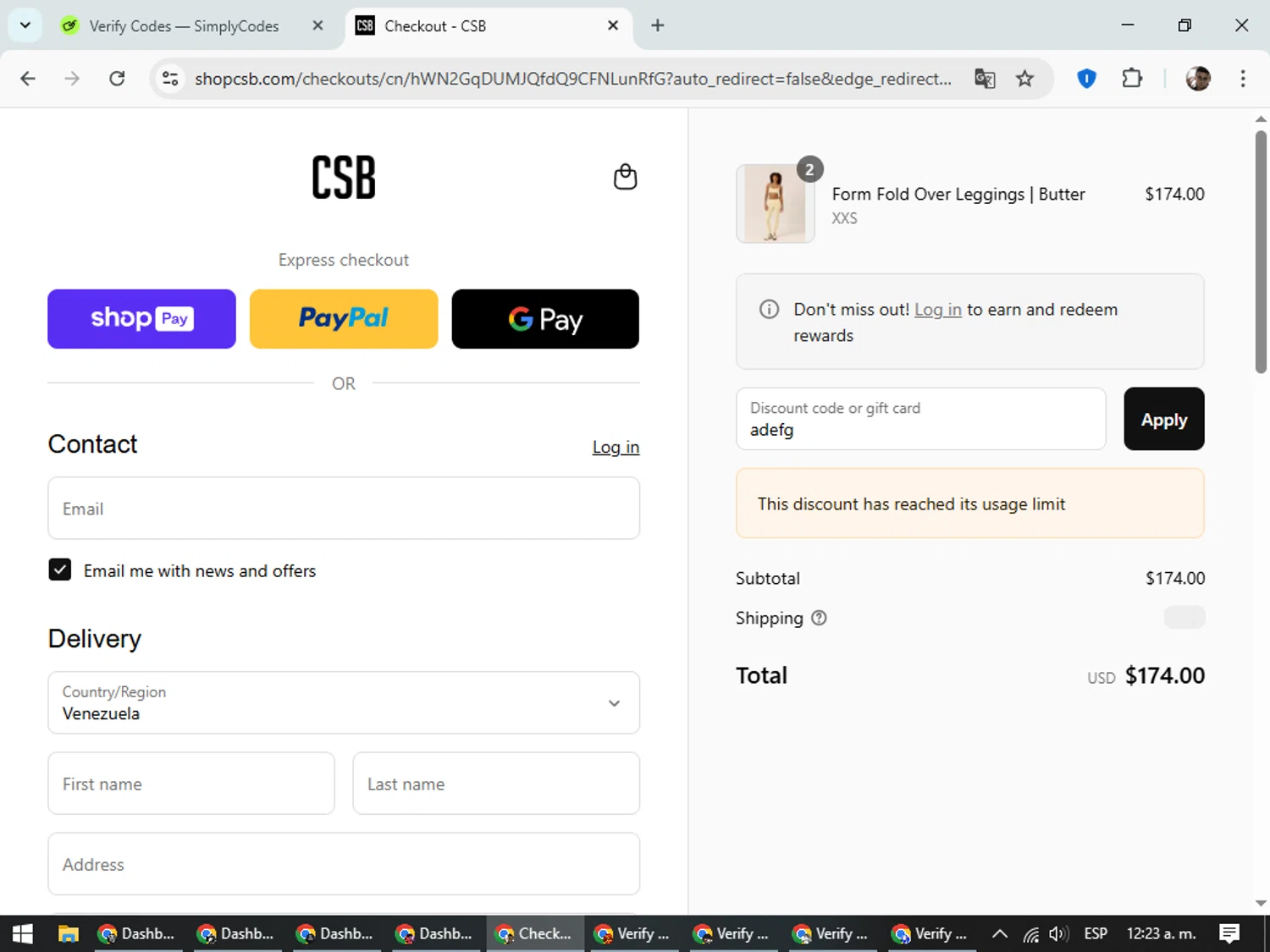 Crop Shop Boutique US promo code screenshot showing code adefg applied at Crop Shop Boutique US checkout page. Uploaded by SimplyCodes community member DiscountSeeker682 on Aug 27, 2025