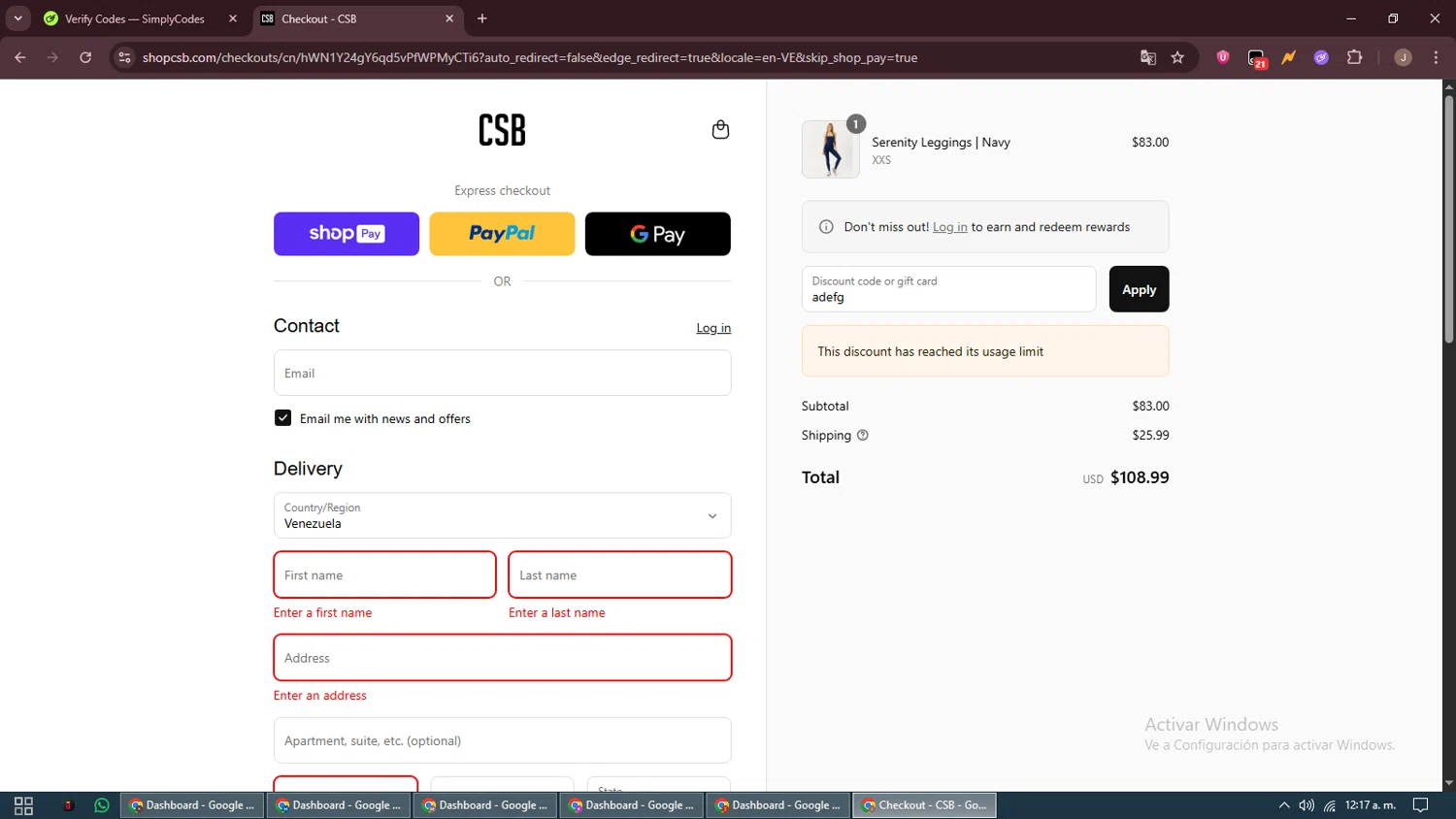 Crop Shop Boutique US promo code screenshot showing code adefg applied at Crop Shop Boutique US checkout page. Uploaded by SimplyCodes community member ShrewdAdmiral5920 on Aug 27, 2025