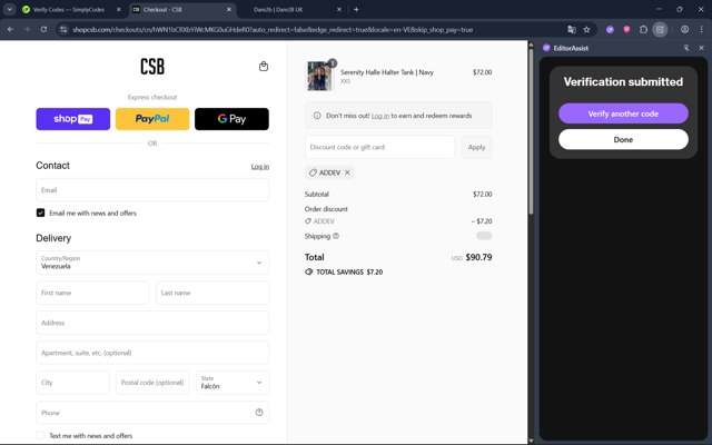 Crop Shop Boutique US checkout page showing Crop Shop Boutique US promo code box | Screenshot taken by SimplyCodes community member on Aug 27, 2025