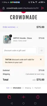 tiktok coupon verification screenshot