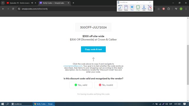 Crown & Caliber checkout page showing Crown & Caliber promo code box | Screenshot taken by SimplyCodes community member on Jul 10, 2024