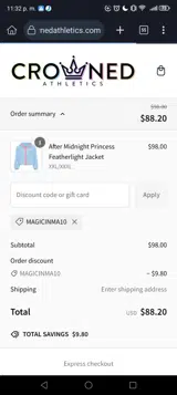 MAGICINMA10 coupon verification screenshot