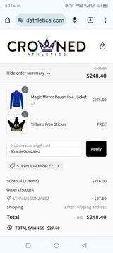 StranjeGonzalez coupon verification screenshot