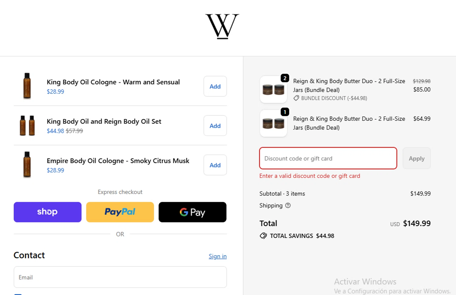 Crowned Skin discount code screenshot showing code BFVIP35 applied at Crowned Skin checkout page. Uploaded by SimplyCodes community member danyx_gx on Dec 3, 2025