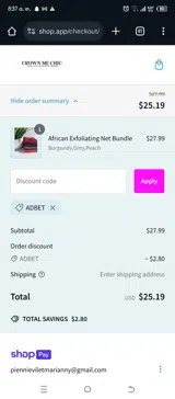 Crown Me Chic coupon verification screenshot