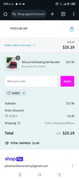 Crown Me Chic coupon verification screenshot