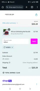 Crown Me Chic coupon verification screenshot