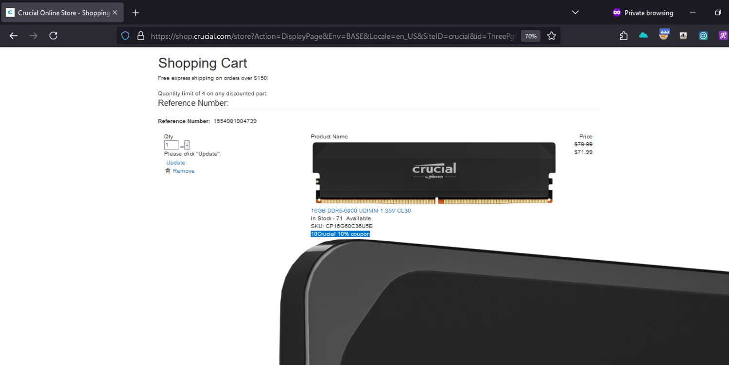 how to use Crucial UK coupons