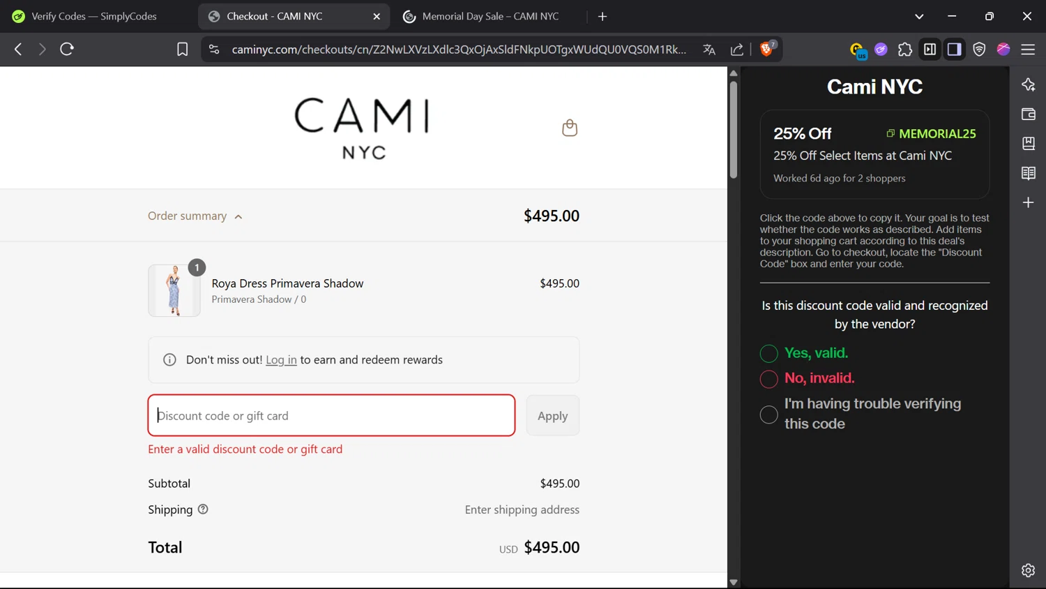 CruiseDirect promo code screenshot showing code CD10 applied at CruiseDirect checkout page. Uploaded by SimplyCodes community member comidaparallevar on May 29, 2025