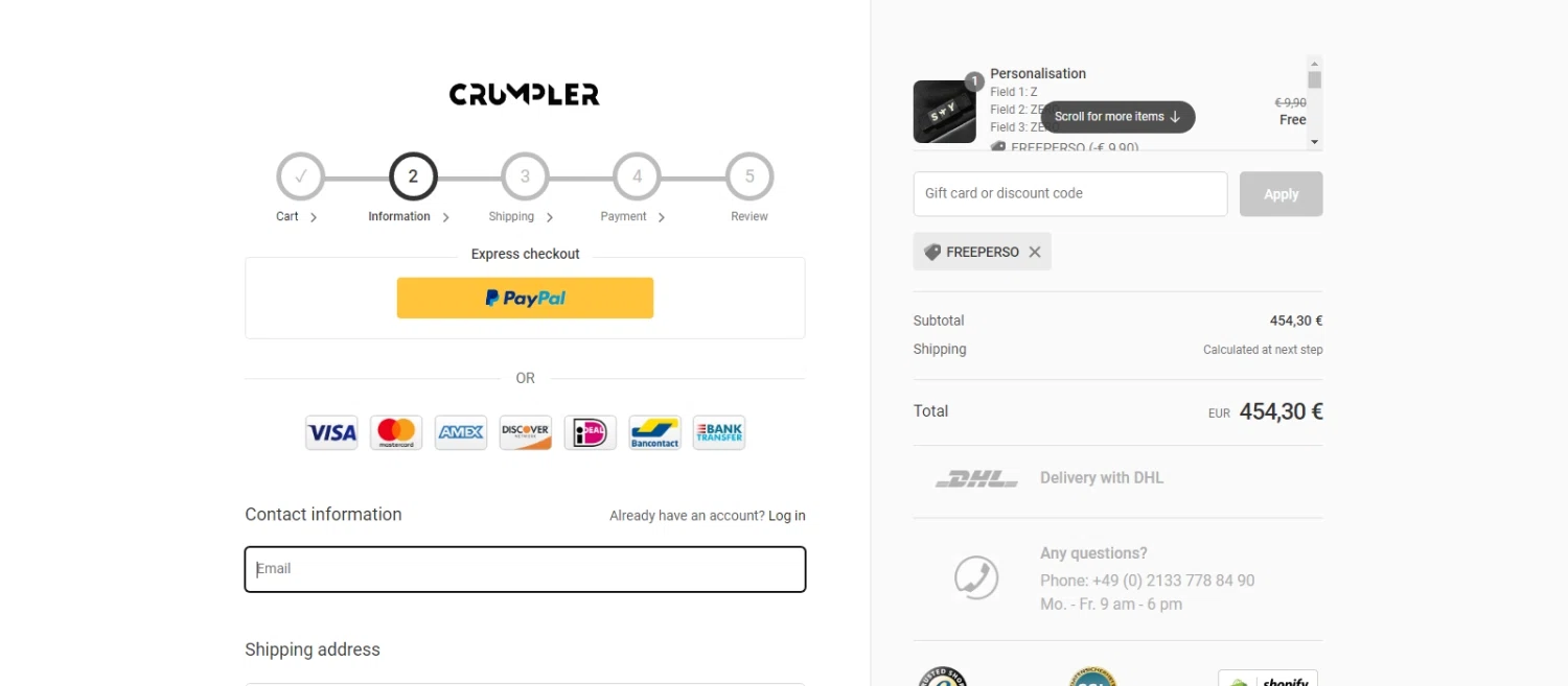 where to use Crumpler promo code box
