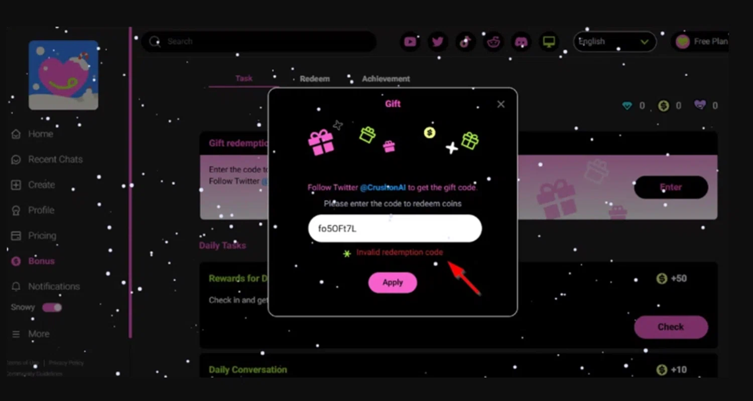CrushonAI promo code screenshot showing code fo5OFt7L applied at CrushonAI checkout page. Uploaded by SimplyCodes community member SimplyCVerlie on Feb 25, 2025