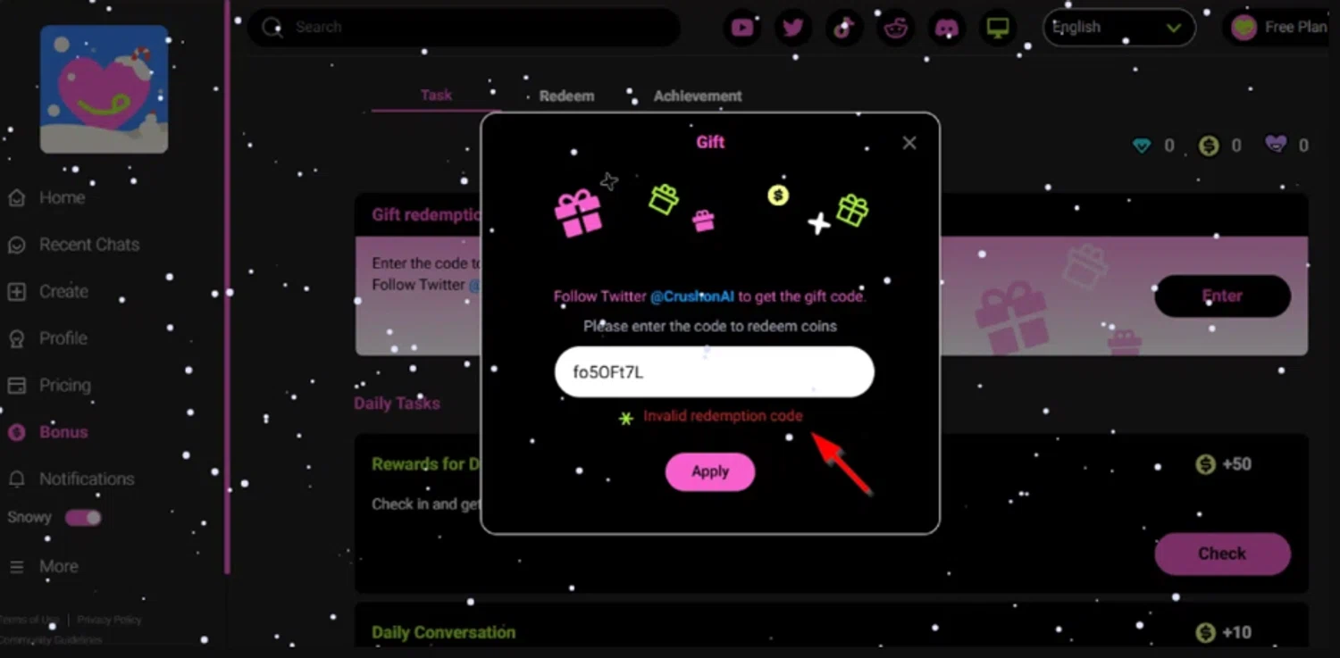 CrushonAI promo code screenshot showing code fo5OFt7L applied at CrushonAI checkout page. Uploaded by SimplyCodes community member SimplyCVerlie on Feb 10, 2025