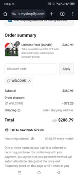 WELCOME coupon verification screenshot