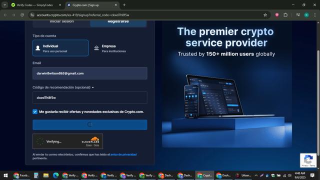 Crypto.com checkout page showing Crypto.com promo code box | Screenshot taken by SimplyCodes community member on Sep 6, 2025