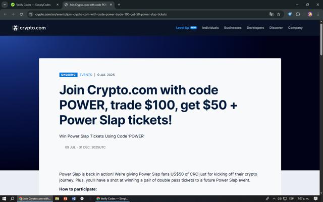 Crypto.com checkout page showing Crypto.com promo code box | Screenshot taken by SimplyCodes community member on Sep 10, 2025