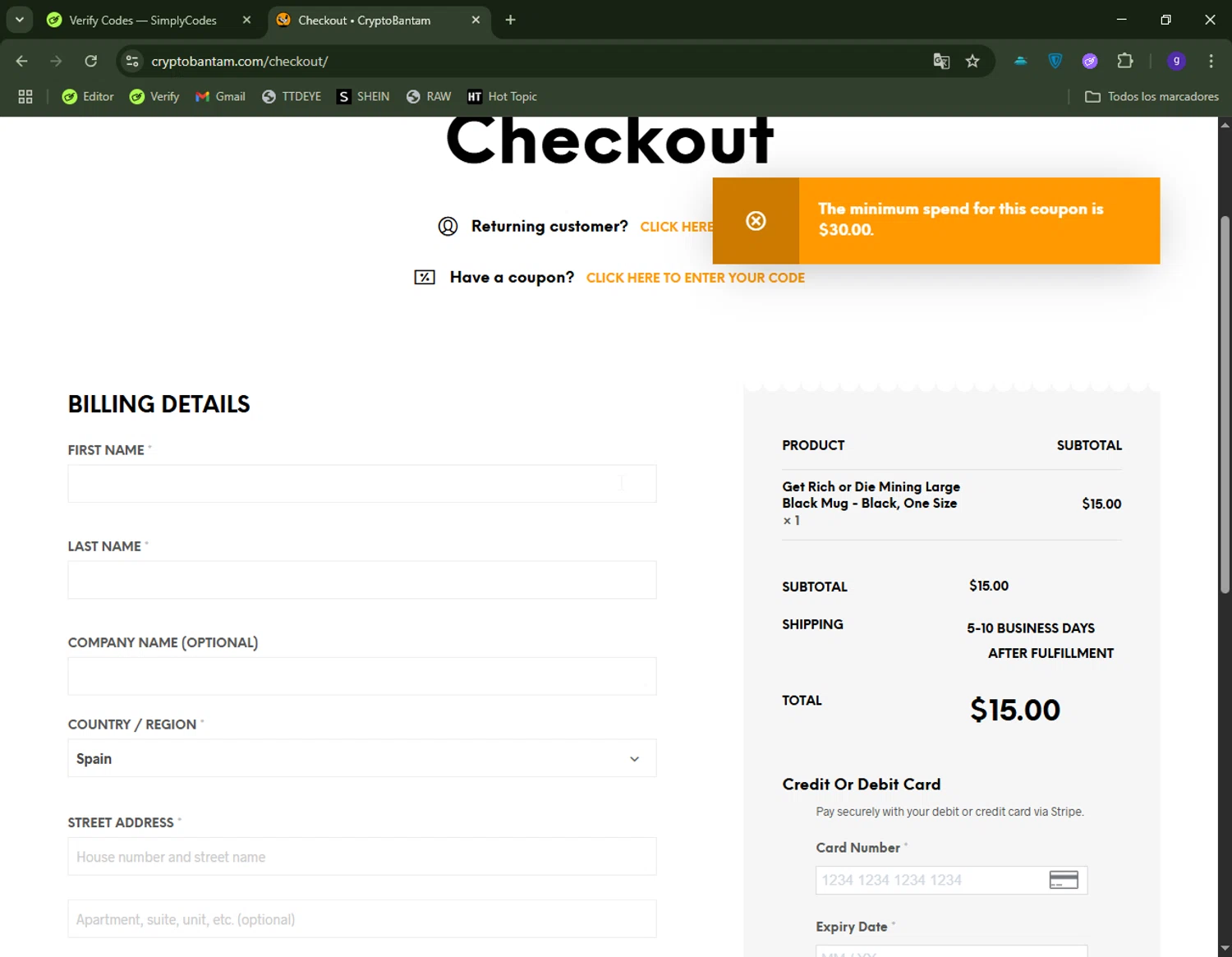 CryptoBantam promo code screenshot showing code CRYPTWERK applied at CryptoBantam checkout page. Uploaded by SimplyCodes community member CapitanCentella on Jun 20, 2025