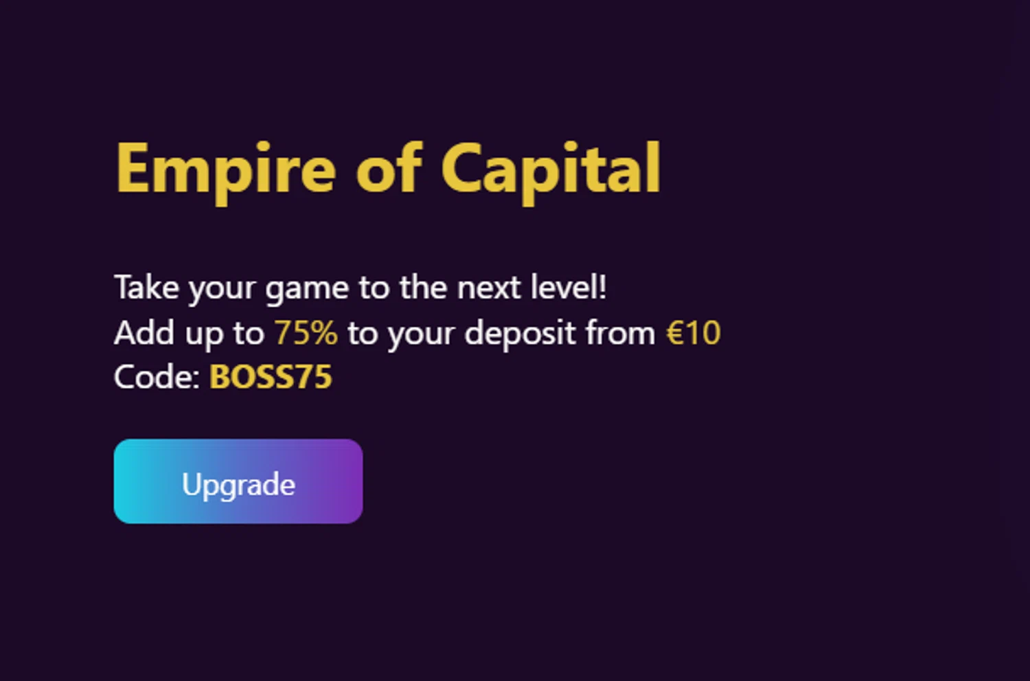 Cryptoboss Casino checkout page showing Cryptoboss Casino promo code box | Screenshot taken by SimplyCodes community member on Jun 3, 2025