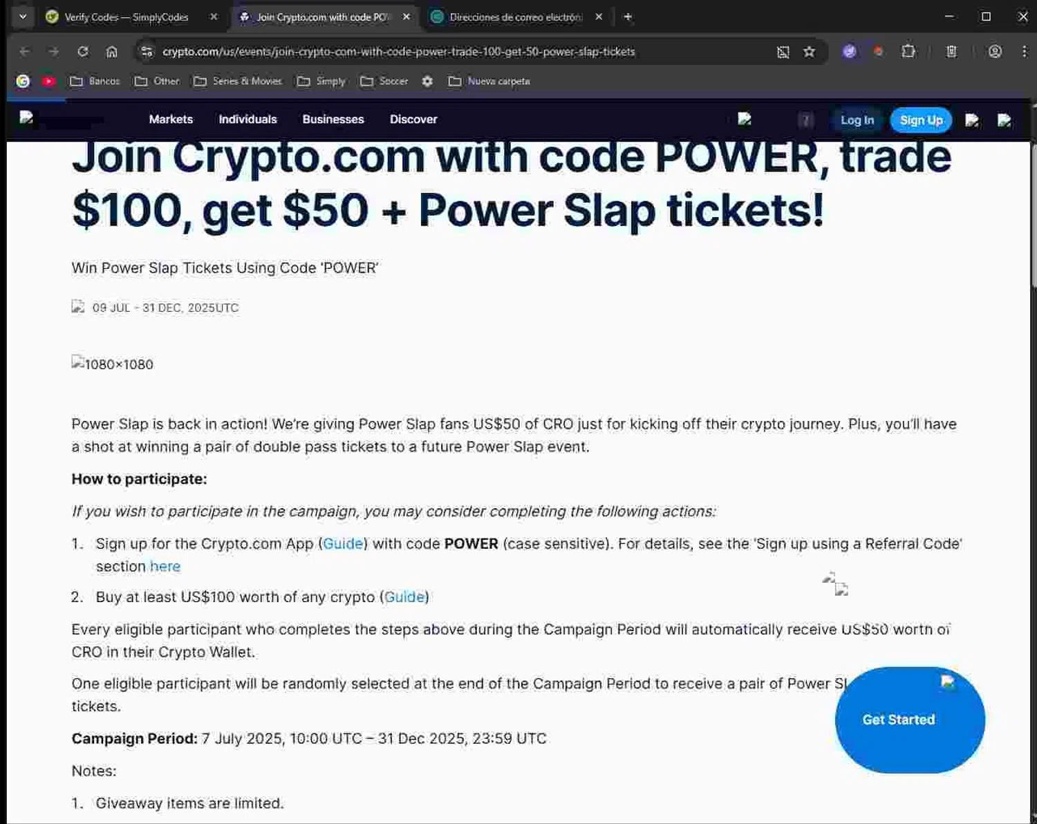 Crypto.com Tax promo code screenshot showing code POWER applied at Crypto.com Tax checkout page. Uploaded by SimplyCodes community member JessyRojas on Nov 9, 2025