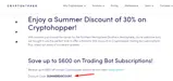 Cryptohopper coupon verification screenshot