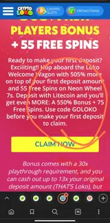 Crypto Loko coupon verification screenshot
