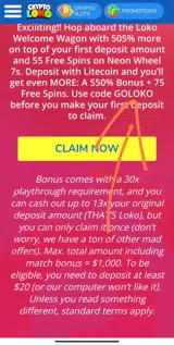 Crypto Loko coupon verification screenshot