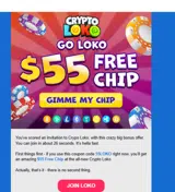 Crypto Loko coupon verification screenshot