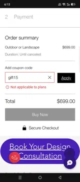 gift15 coupon verification screenshot