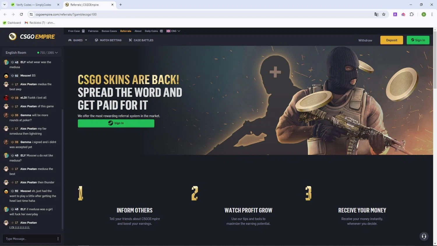 CSGOEmpire checkout page showing CSGOEmpire promo code box | Screenshot taken by SimplyCodes community member on Jul 3, 2024