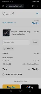 OFF20 coupon verification screenshot