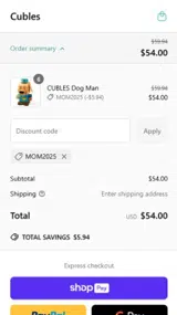 Cubles coupon verification screenshot