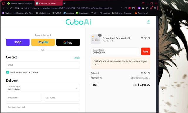 CuboAi checkout page showing CuboAi promo code box | Screenshot taken by SimplyCodes community member on Sep 7, 2025