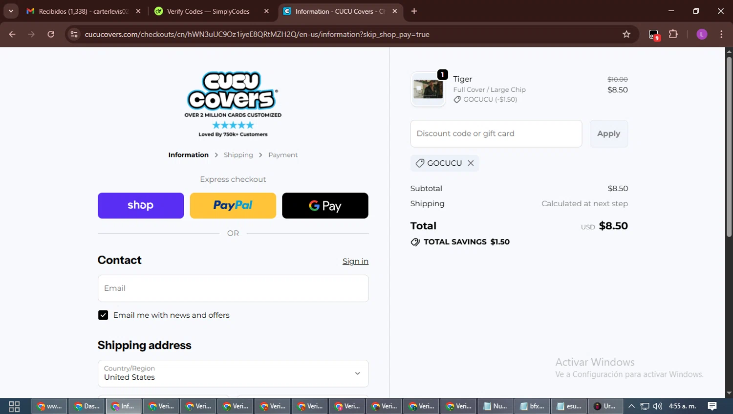 CUCU Covers discount code screenshot showing code gocucu applied at CUCU Covers checkout page. Uploaded by SimplyCodes community member RewardScout5160 on Oct 9, 2025