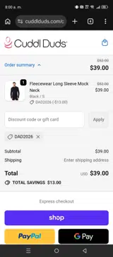 DAD2026 coupon verification screenshot