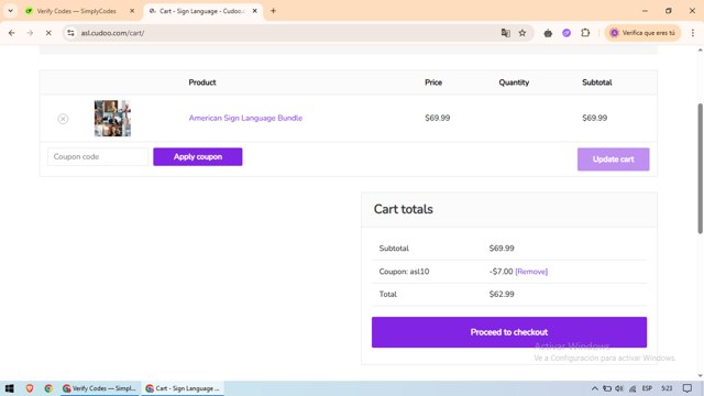 Cudoo checkout page showing Cudoo coupon code box | Screenshot taken by SimplyCodes community member on May 23, 2025