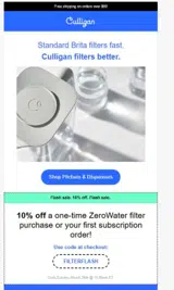 FILTERFLASH coupon verification screenshot