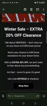 Extra20 coupon verification screenshot