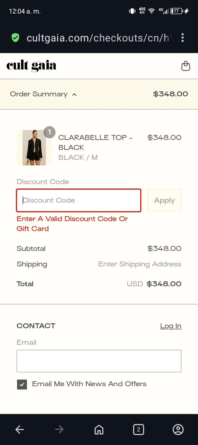Cult Gaia promo code screenshot showing code Soleil applied at Cult Gaia checkout page. Uploaded by SimplyCodes community member terricameron on Jul 30, 2025