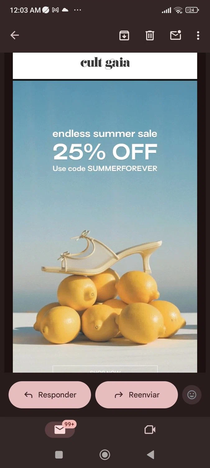 Cult Gaia promo code screenshot showing code Summerforever applied at Cult Gaia checkout page. Uploaded by SimplyCodes community member josegarcia6 on Aug 28, 2025