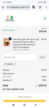 10LECA coupon verification screenshot