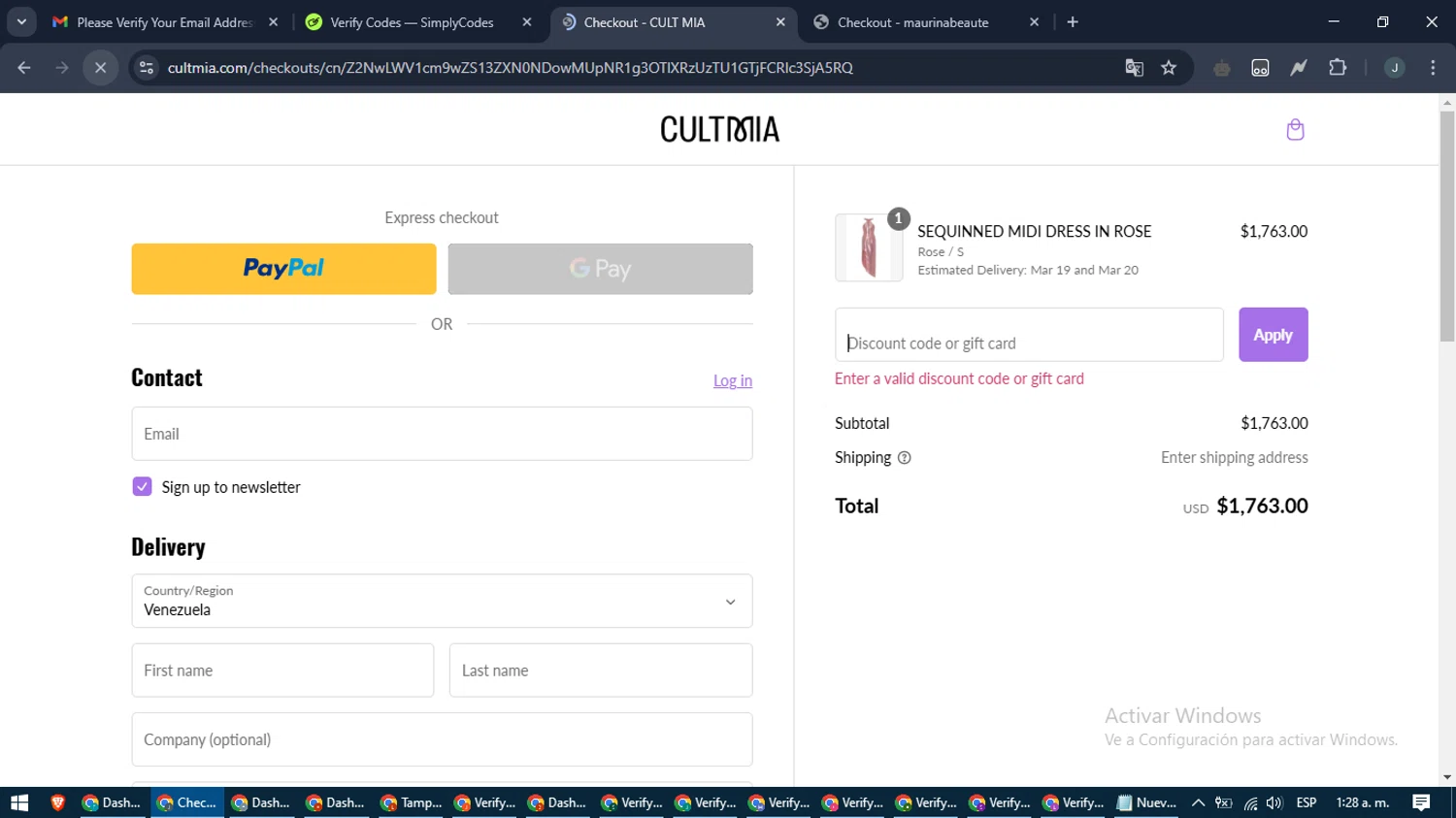 CULT MIA promo code screenshot showing code lexi15 applied at CULT MIA checkout page. Uploaded by SimplyCodes community member ScanLynx8928 on Feb 20, 2025