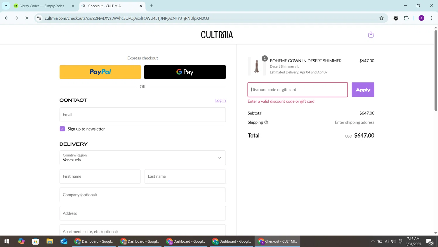 CULT MIA promo code screenshot showing code 15FORYOU applied at CULT MIA checkout page. Uploaded by SimplyCodes community member CashChaser7272 on Mar 31, 2025