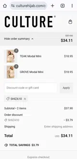SHIZA10 coupon verification screenshot