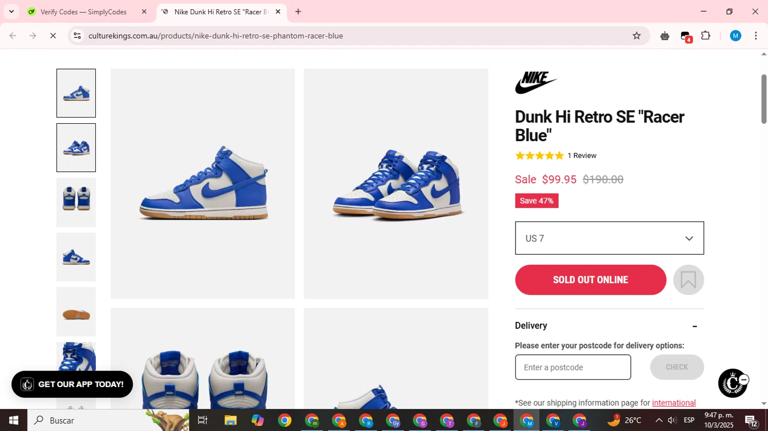 Culture Kings promo code screenshot showing code SARAHM10 applied at Culture Kings checkout page. Uploaded by SimplyCodes community member LegendaryCurator1585 on Mar 11, 2025