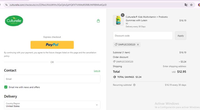 Culturelle checkout page showing Culturelle promo code box | Screenshot taken by SimplyCodes community member on Sep 16, 2024