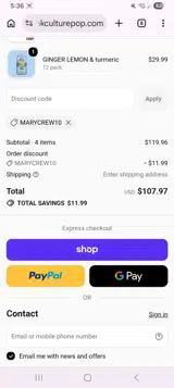Culture Pop coupon verification screenshot