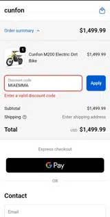 MIAEMMA coupon verification screenshot