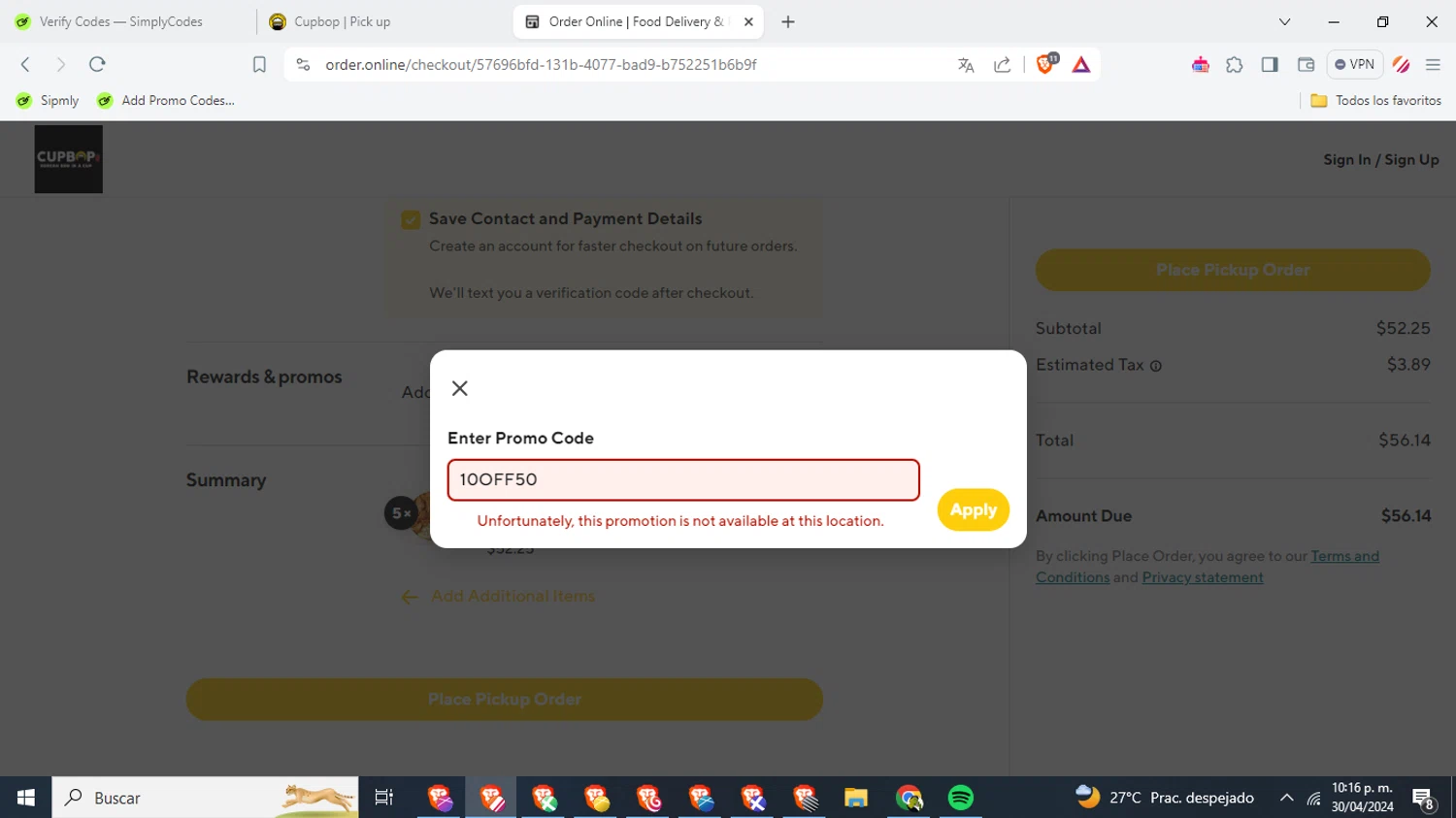 where to use Hopdoddy promo code box