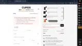 Cupids coupon verification screenshot