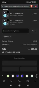 B4G2 coupon verification screenshot
